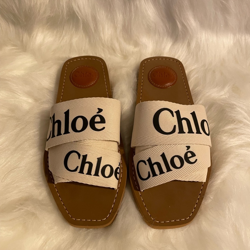Chloé Woody Logo Slide Sandal